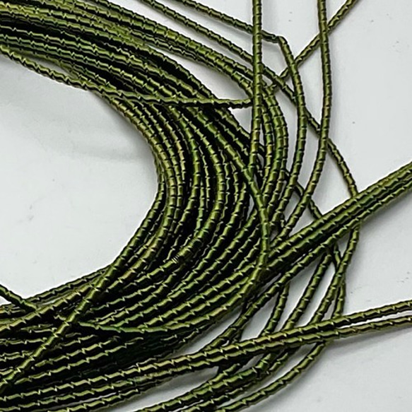 カットコイル オリーブグリーン FWC4-OlGr フレンチワイヤーミディアムハード 1MX2ｍｍ ビーズ刺繍 6枚目の画像