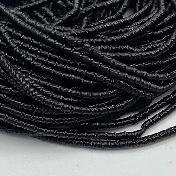 カットコイル ブラック FWC7-Blac フレンチワイヤーソフト 1MX2ｍｍ ビーズ刺繍 ゴールドワーク 3枚目の画像