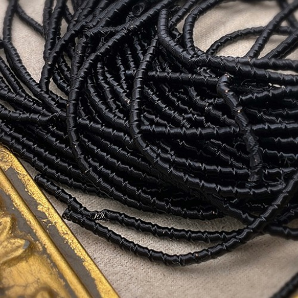 カットコイル ブラック FWC7-Blac フレンチワイヤーソフト 1MX2ｍｍ ビーズ刺繍 ゴールドワーク 5枚目の画像