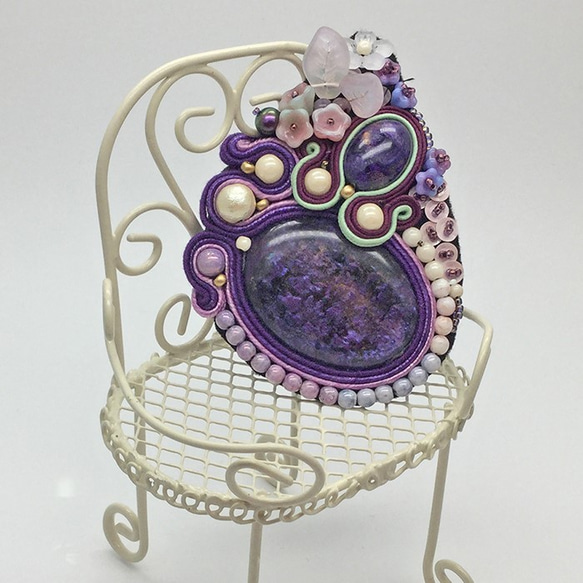 ソウタシエ　Soutache(スータッシュ）コード　ラベンダー　２M　3ｍｍ　ジャバラブレード　so12La 4枚目の画像