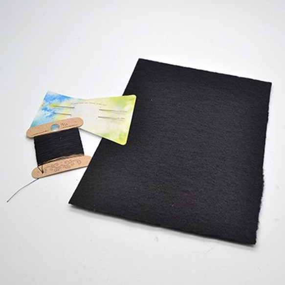 ビーズ針・糸・土台セット黒　kit1-sokuro Soutache ビーズ刺繍用　お試しセット 5枚目の画像