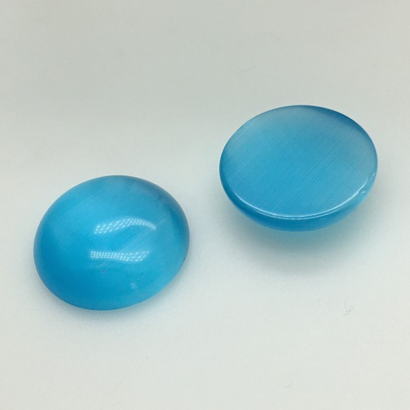 20ｍｍラウンド　1個　キャッツアイ（合成石）ブルー　貼り付けパーツ　ビーズ刺繍　cabg6-Bl 2枚目の画像