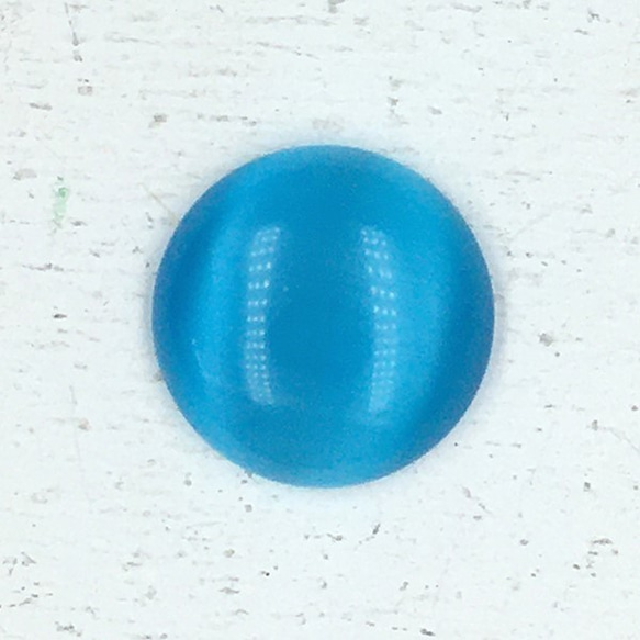 20ｍｍラウンド　1個　キャッツアイ（合成石）ブルー　貼り付けパーツ　ビーズ刺繍　cabg6-Bl 3枚目の画像