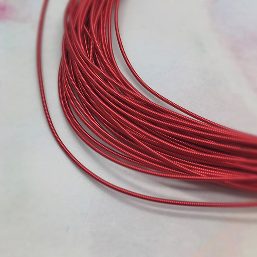 フレンチワイヤーハード1mm 100cm レッド ビーズ刺繍 FW46
