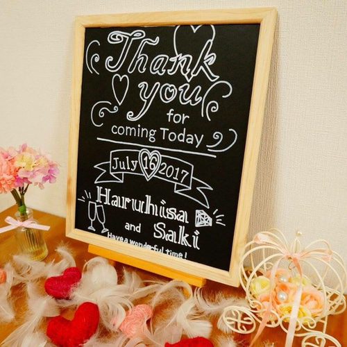 手書き 黒板風＊ウェルカムボード((ダイヤモンド ウェルカムボード  