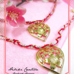 ハート桜のブレスレット 2枚目の画像