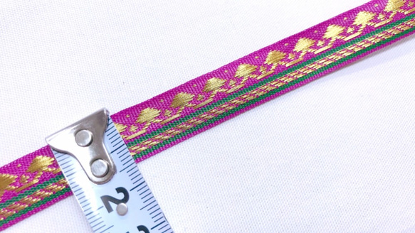 インド　金糸刺繍テープ　パープル　(長さ1m単位) 3枚目の画像