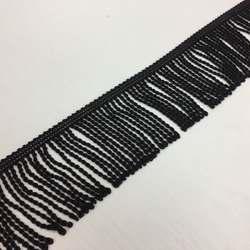 レーヨンコードフリンジ　ブラック幅8.0cm （長さ1m単位） 3枚目の画像