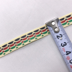 インド製リボンテープ フリル柄刺繍(イエロー) 幅1.3cm （長さ1.5m単位） 2枚目の画像