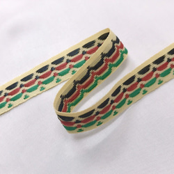 インド製リボンテープ フリル柄刺繍(イエロー) 幅1.3cm （長さ1.5m単位） 3枚目の画像
