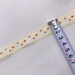 インド製リボンテープ 花柄レース刺繍(レモンイエロー) 幅1.8cm （長さ1.5m単位） 2枚目の画像