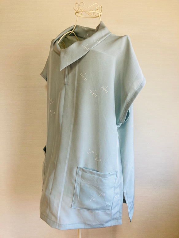 ハンドメイド　着物リメイク　正絹　チュニック 4枚目の画像