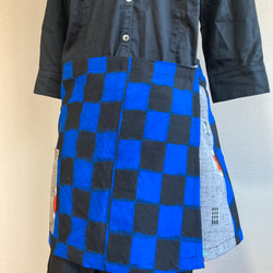 ハンドメイド　着物リメイク　エプロンスカート フリーサイズ 3枚目の画像
