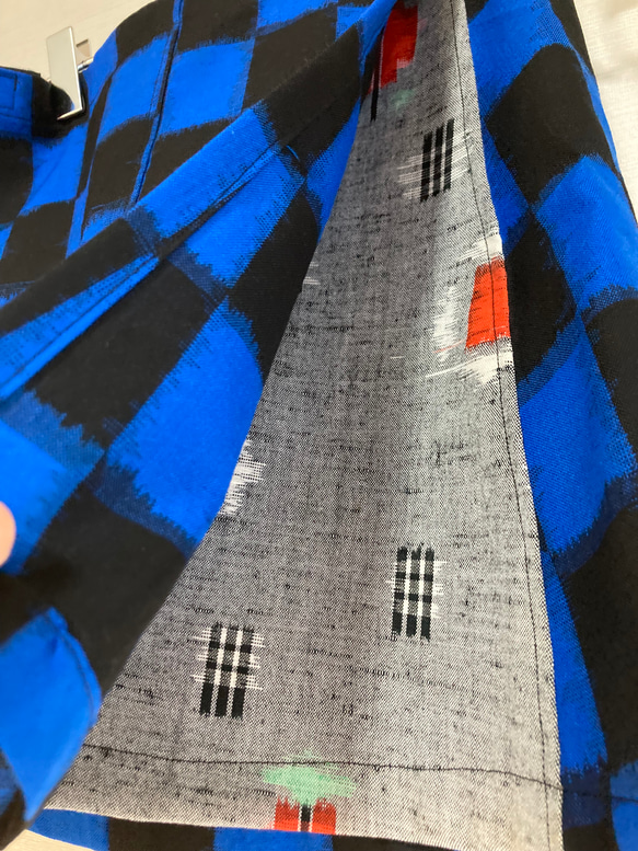 ハンドメイド　着物リメイク　エプロンスカート フリーサイズ 4枚目の画像