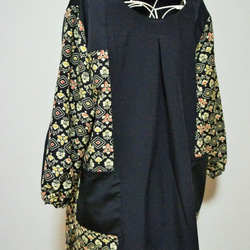 ハンドメイド　正絹　着物リメイク　チュニック 2枚目の画像