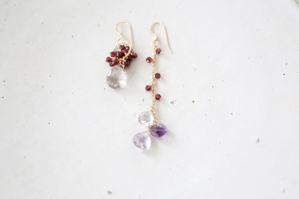 14KGF superseven garnet pierce[kgf3521]