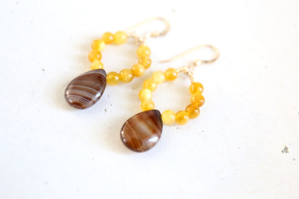 14KGF agete Golden Tiger’s Eye pierce[kgf3537] 3枚目の画像