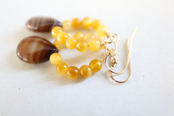 14KGF agete Golden Tiger’s Eye pierce[kgf3537] 6枚目の画像