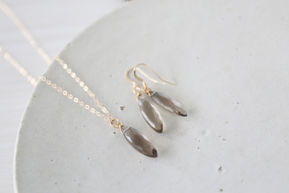 creema限定　14KGF smoky quartz set