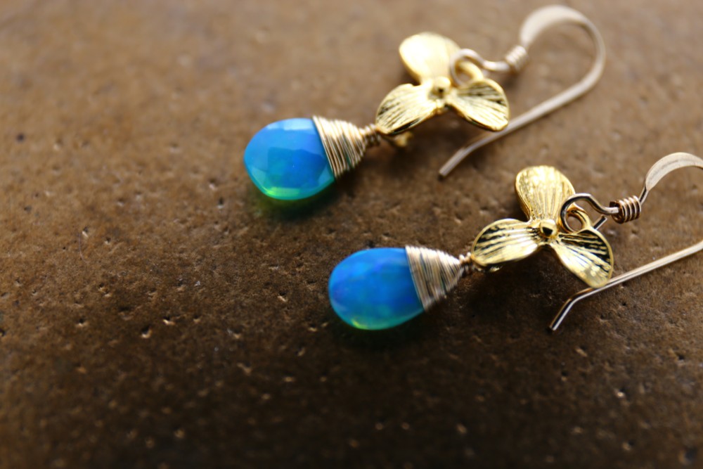 14KGF neonblueopal pierce[kgf3633]