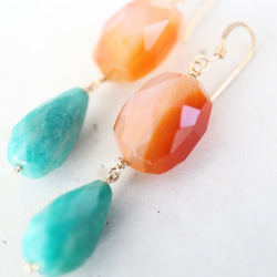 14KGF carnelian　amazonite pierce[kgf3637] 5枚目の画像