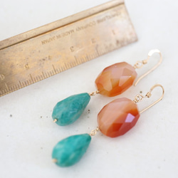 14KGF carnelian　amazonite pierce[kgf3637] 6枚目の画像