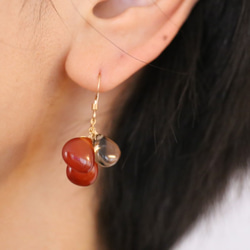 14KGF smoky quartz redagate pierce[kgf3659] 5枚目の画像