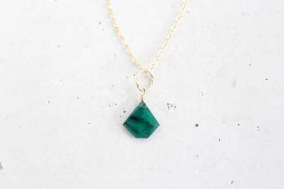 14KGF　Lsize　emerald necklace[kgf3721] 2枚目の画像