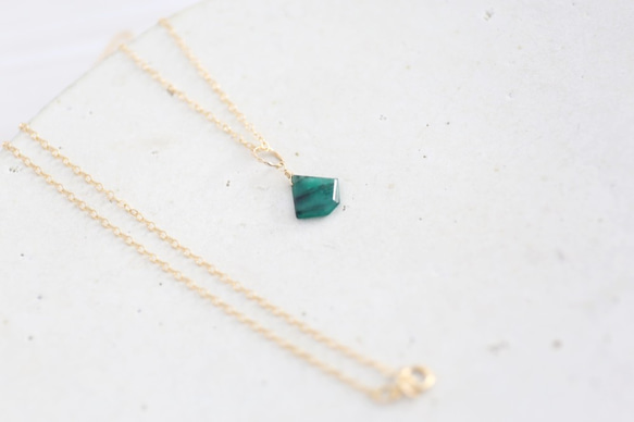 14KGF　Lsize　emerald necklace[kgf3721] 5枚目の画像