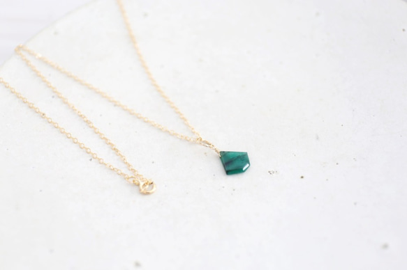 14KGF　Lsize　emerald necklace[kgf3721] 1枚目の画像