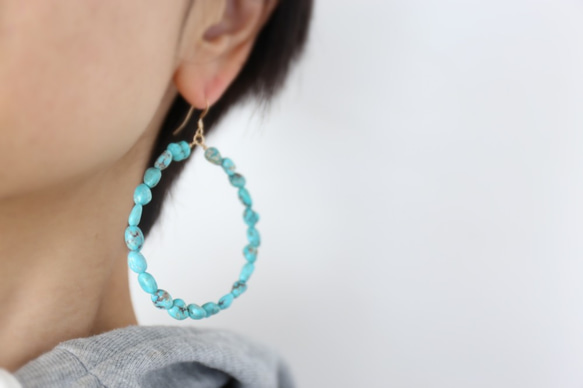 14KGF turquoise pierce[kgf3731]ターコイズ 1枚目の画像