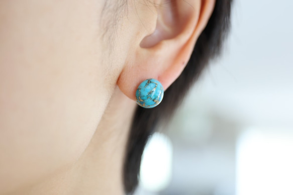 14KGF 12mm　copperturquoise pierce[kgf3755] 1枚目の画像