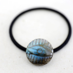 ✦ラブラドライト✦　ラブラドライトのヘアゴムブレスレット AAAAA Oval Labradorite hair accessory(マダガスカル産オーバル