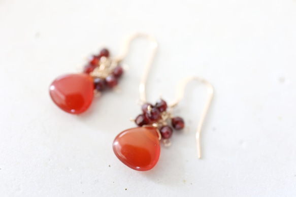 14KGF redagate garnet pierce[kgf3827] 2枚目の画像