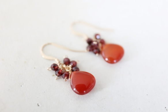 14KGF redagate garnet pierce[kgf3827] 3枚目の画像