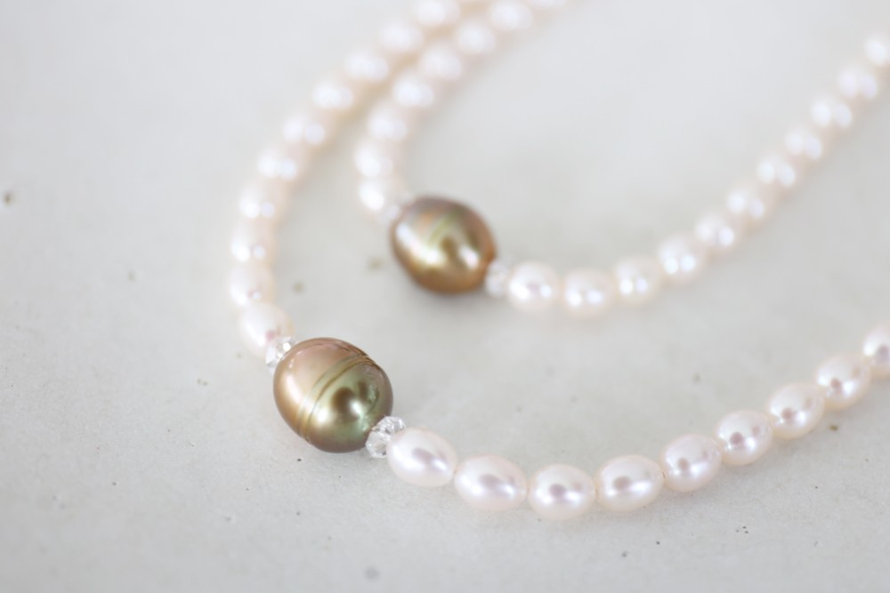 14KGF Pair pearl necklace[kgf3888]