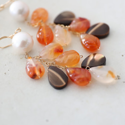 14KGF carnelian pearl pierce[kgf3905] 3枚目の画像