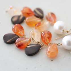 14KGF carnelian pearl pierce[kgf3905] 4枚目の画像