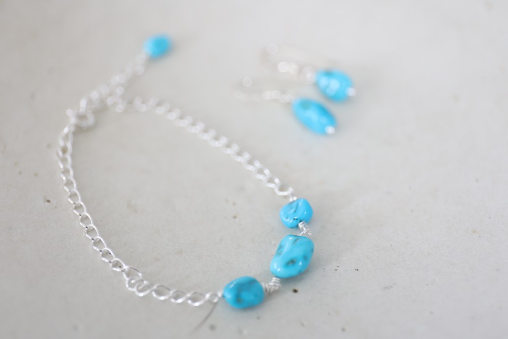 SILVER925 Sleeping Beauty Turquoise set[kgf3907]