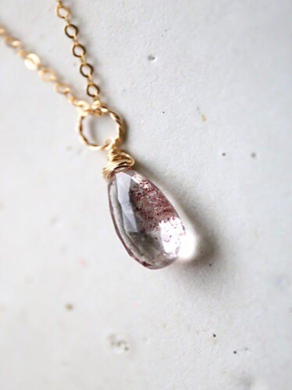 14KGF　elestial quartz shaped briolette cut necklace[nc1173] 2枚目の画像