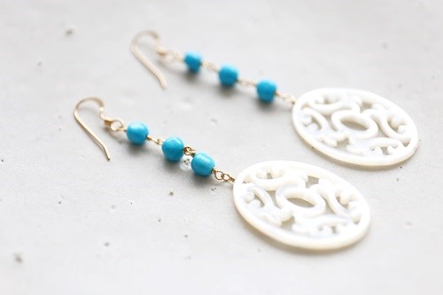 14KGF　 Sleeping Beautyturquoise pierce[kgf0361]