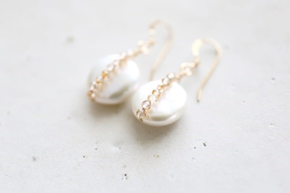 14KGF topaz cionpearl pierce[kgf0522] 2枚目の画像