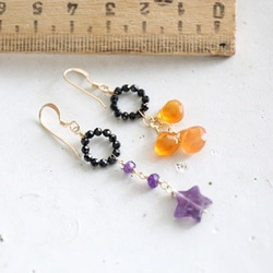 14KGF Halloween carnelian amethyst pierce [kgf0559] 4枚目の画像