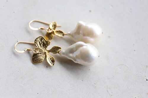 14KGF　baroque pearl pierce[kgf0252]