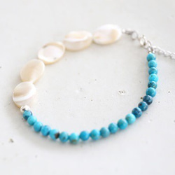 SILVER925  turquoise shell bracelet[br2973] 3枚目の画像