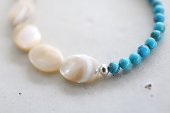 SILVER925  turquoise shell bracelet[br2973] 4枚目の画像