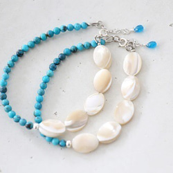 SILVER925  turquoise shell bracelet[br2973] 6枚目の画像