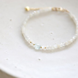 moonstone aquamarine bracelet[br2973] 2枚目の画像