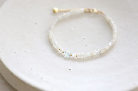 moonstone aquamarine bracelet[br2973] 2枚目の画像