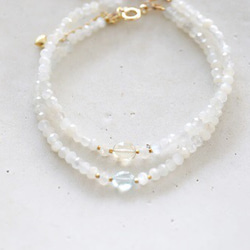 moonstone aquamarine bracelet[br2973] 5枚目の画像